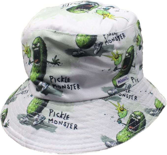 OG Pickle Monster Bucket Hat - Fun Hat Features Mr. Dill, a Dreaded Pickle Monster