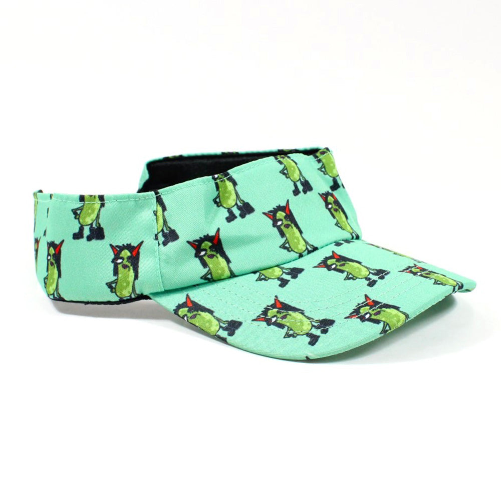 Pickle Monsters Adjustable Pickleball Visor - Adjustable One Size Fits All Sun Visor - Featuring the Dreaded Pickle Monster Crew