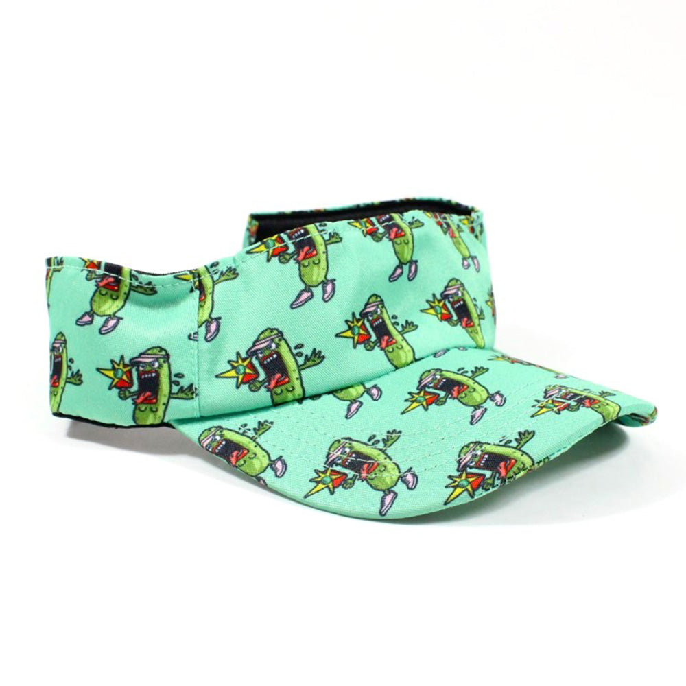 Pickle Monsters Adjustable Pickleball Visor - Adjustable One Size Fits All Sun Visor - Featuring the Dreaded Pickle Monster Crew