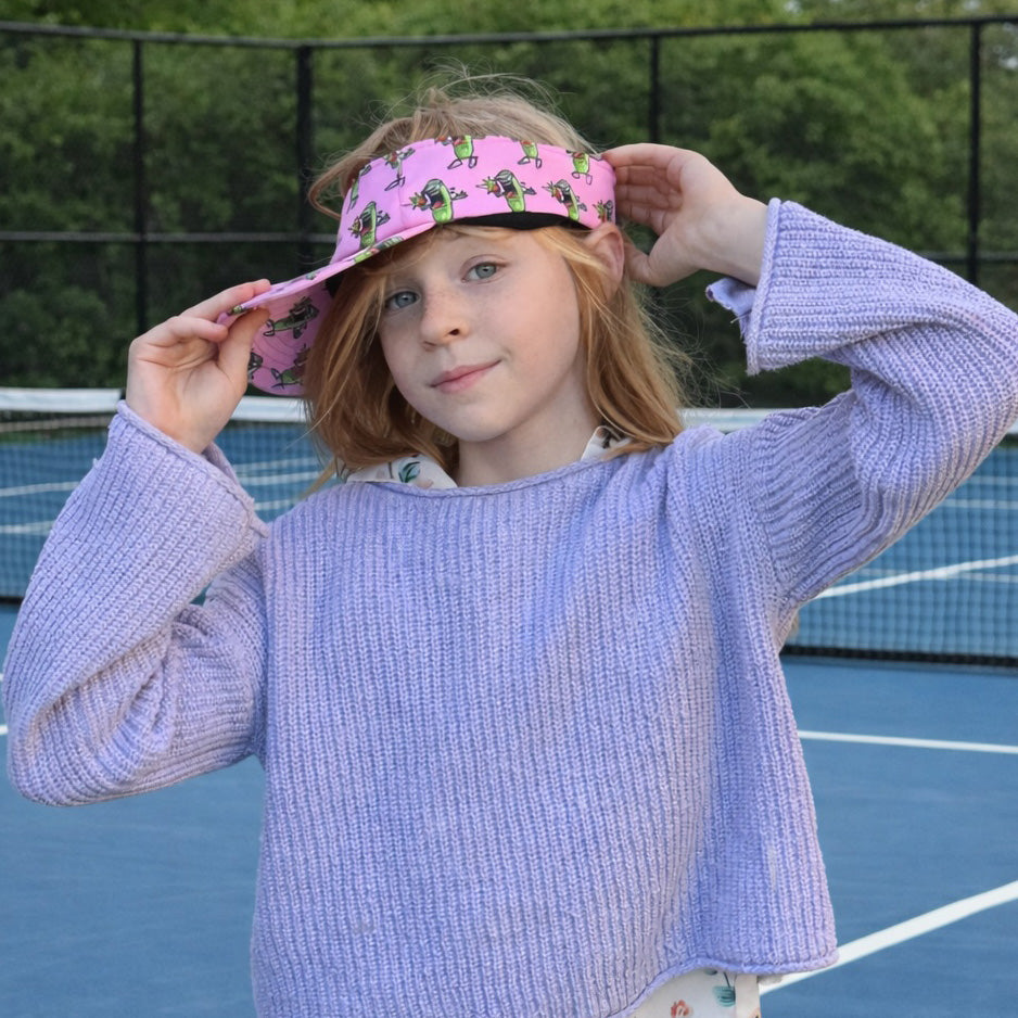 Pickle Monsters Adjustable Pickleball Visor - Adjustable One Size Fits All Sun Visor - Featuring the Dreaded Pickle Monster Crew