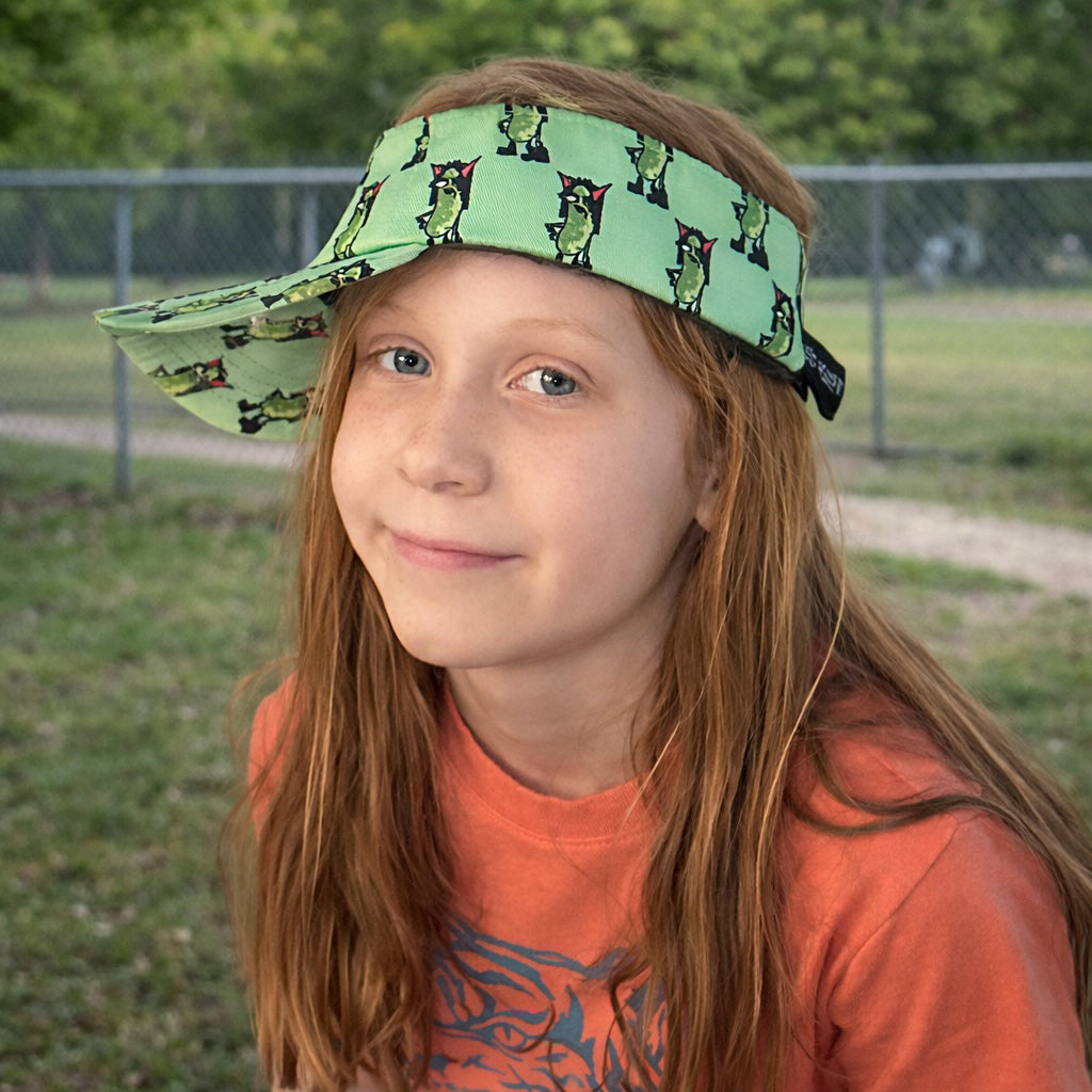 Pickle Monsters Adjustable Pickleball Visor - Adjustable One Size Fits All Sun Visor - Featuring the Dreaded Pickle Monster Crew