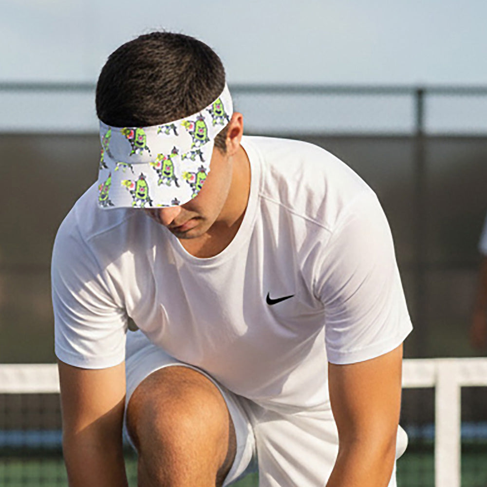 Pickle Monsters Adjustable Pickleball Visor - Adjustable One Size Fits All Sun Visor - Featuring the Dreaded Pickle Monster Crew