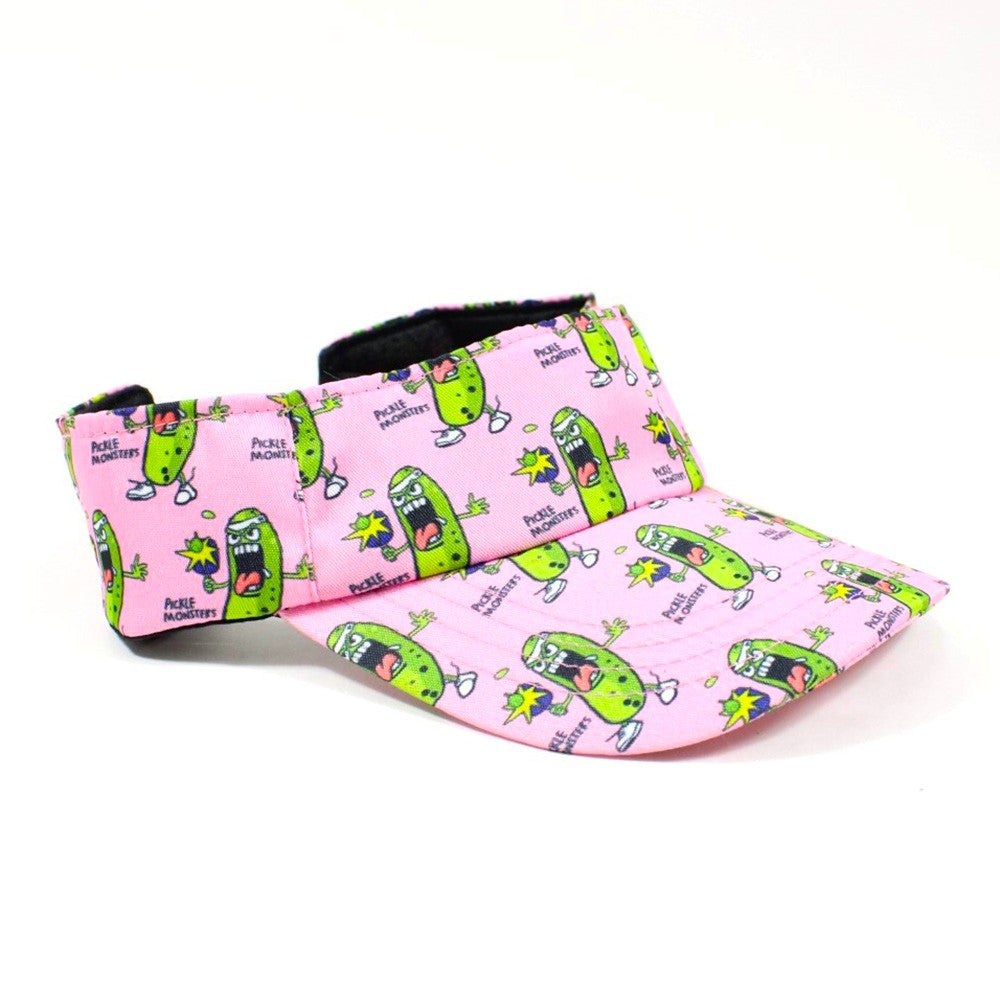 Pickle Monsters Adjustable Pickleball Visor - Adjustable One Size Fits All Sun Visor - Featuring the Dreaded Pickle Monster Crew