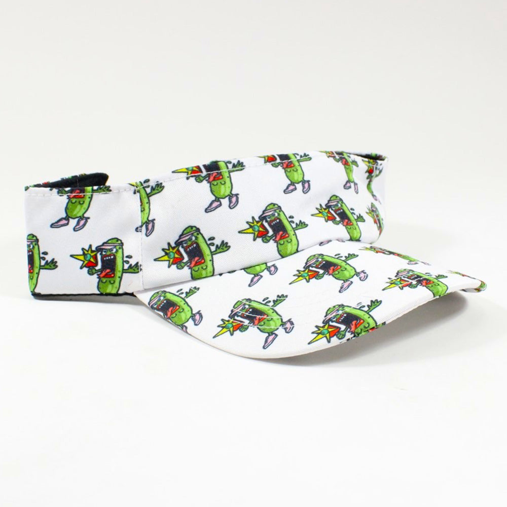 Pickle Monsters Adjustable Pickleball Visor - Adjustable One Size Fits All Sun Visor - Featuring the Dreaded Pickle Monster Crew